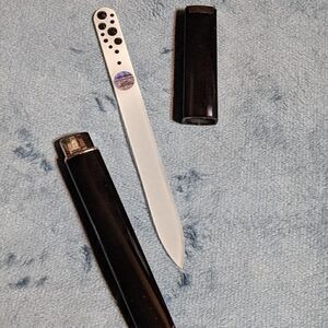 🆕5.5" Mont Bleu Czech White Crystal Nail File w/Swarovski Crystal & Hard Case